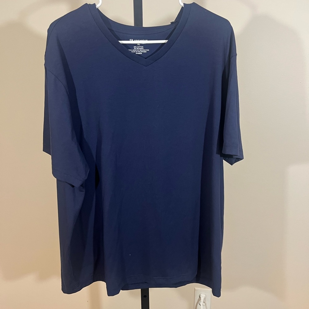 😁 Nwt Cremieux mens XL navy blue V neck short sleeve shirt